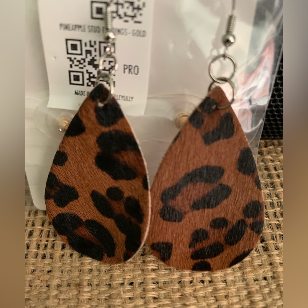 Leopard print earrings